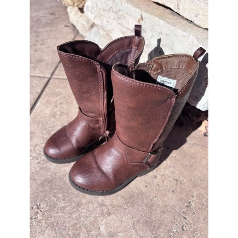 Baby Girl Brown Zip-Up Boots Size 6 Oshkosh B'gosh Size 6 - Picture 4 of 8